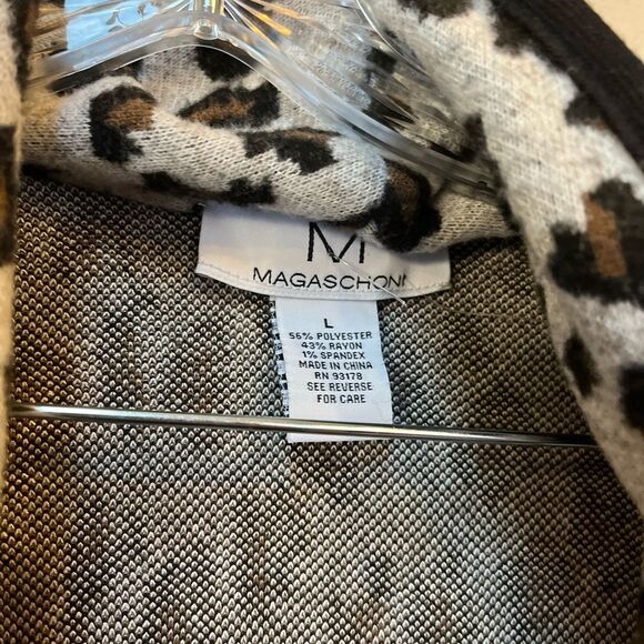 Magaschoni Leopard Print Longline Cardigan L - Picture 5 of 6